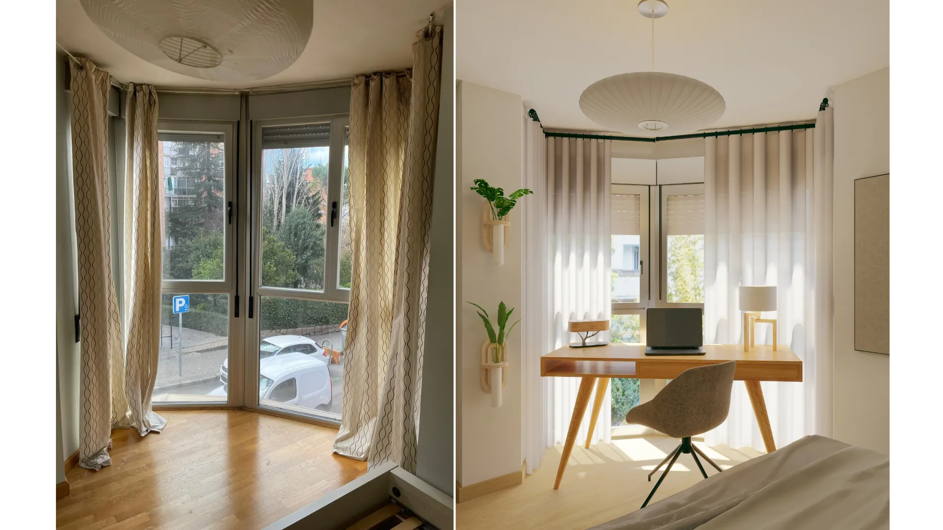 Comparativa: estado real frente a propuesta 3D de Home Staging Virtual